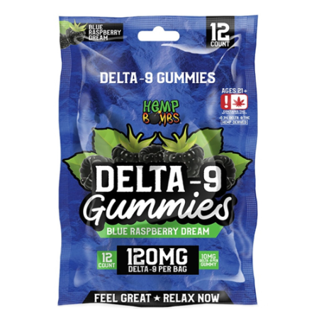 Delta 9 THC Gummies 120mg Hemp Bombs 12ct