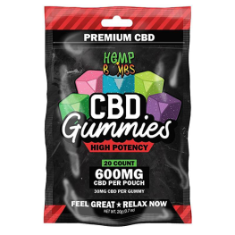 High Potency CBD Gummies 600mg Hemp Bombs 20ct