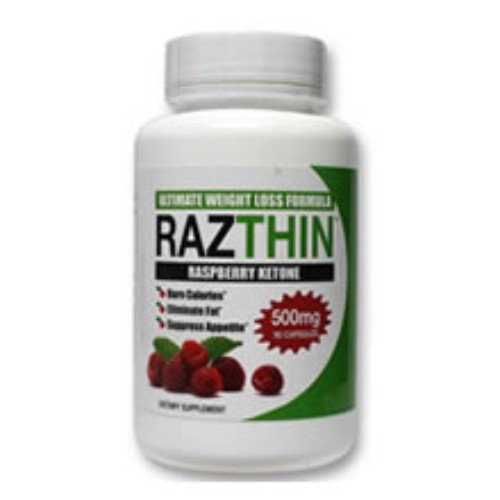 RazThin 500mg Pure Raspeberry Ketones for Weight Loss 90 ct
